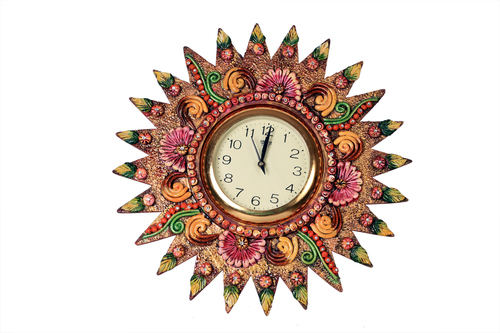 Antique Sun Flower Clock Paper Masi