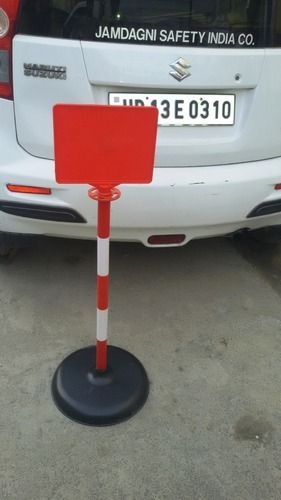 White And Red Plastic Sign Post Warning Post