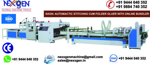 As Per Customer Choice Automatic Stitching Cum Folder Gluer With Online Bundler