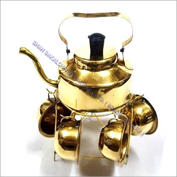 Polishing Brass Tea Set