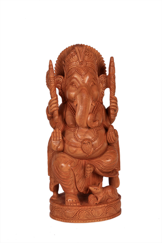 Wood Wooden Ganesh Statue