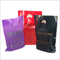 L.D Bags Printing - LDPE Variable Dimensions Red Custom Prints Die-Cut Handles Durable Retail Ready
