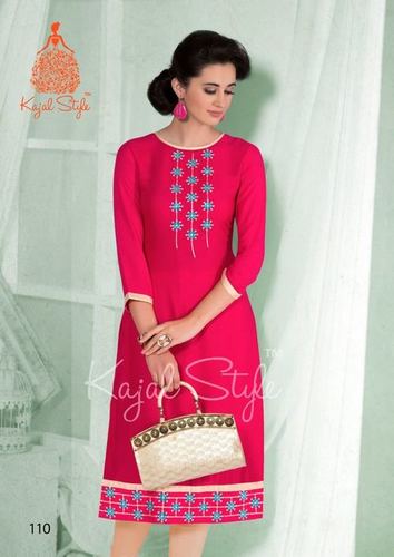 Pink Indian Kurtis Manufacturer Surat Gujarat India