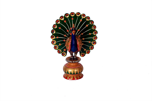 Painting Unique Dancing Peacock Panting Wood 6"