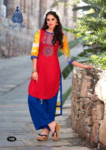 Red Womens Designer Kurtis Suppliers India