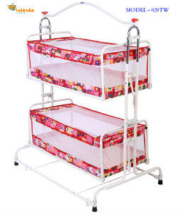 Red Height Adjustable Twins Cradle