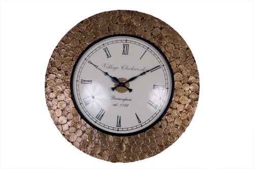 Round Brass Coin Wall Clock 18*18