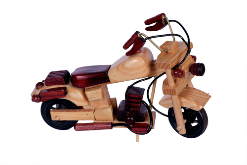 Antique Motorcycle Wooden Art - Wood, 7 Inches | Animal Theme Home Decoration