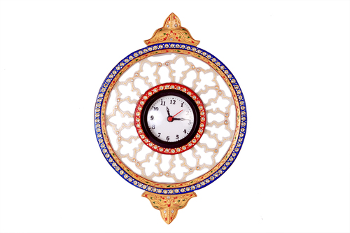 Indian Antique Marble Round Wall Watch 9*12