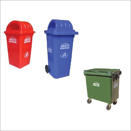 Waste Bin - Plastic Material, 4.5 x 3.6 x 6.3 mm Dimensions, Green, Blue, and Orange Colors | Lightweight at 500 Grams