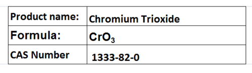 Chromium Trioxide - Dark-Purple Solid, CrO3, CAS 1333-82-0 | Powerful Oxidizer, Electroplating Agent