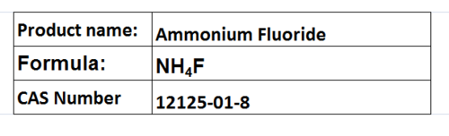 Ammonium Fluoride - Crystalline NH4F, CAS 12125-01-8 | High Solubility, 99% Purity, Versatile Industrial Uses