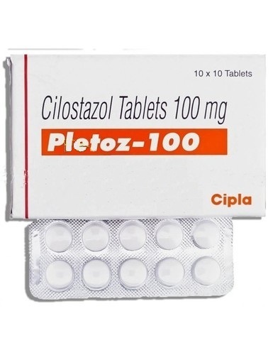 PLETOZ 100 Mg Tablet - CILOSTAZOL Active Ingredient | Enhances Blood Supply, Alleviates Intermittent Claudication, Prevents Clots, Balanced Formulation