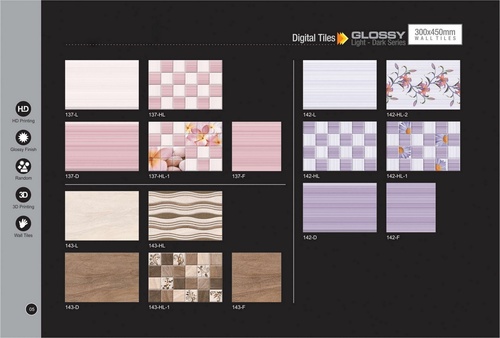 Wall Tiles - Ceramic, 300x450mm, Blue | Antibacterial, Acid-Resistant, Heat Insulation, Non-Slip, Premium Quality