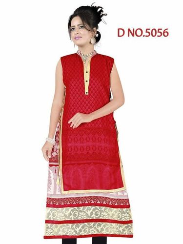 Red Latest Crape Kurtis