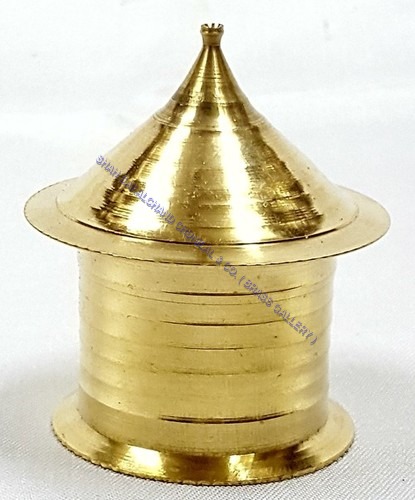 Golden Brass Sindoor Pot