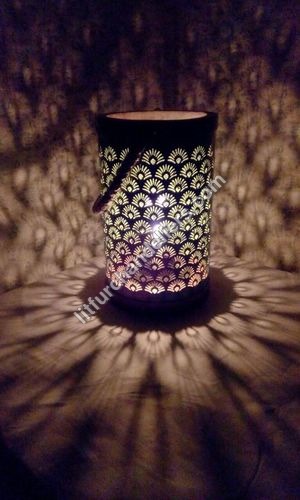 Black Antique Brass Candle Lantern