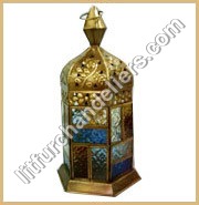 Antique Metal Lanterns - Oval Shape 12 x 11 x 24.50 cm | Energy Saving, Yellow Finish, Modern Design, Battery Powered