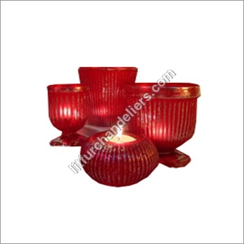 Candle Votive - Glass Material, 3-6 Inches Size, Modern Style | Red Color, Energy Saving Light Source, Round and Rectangle Shape