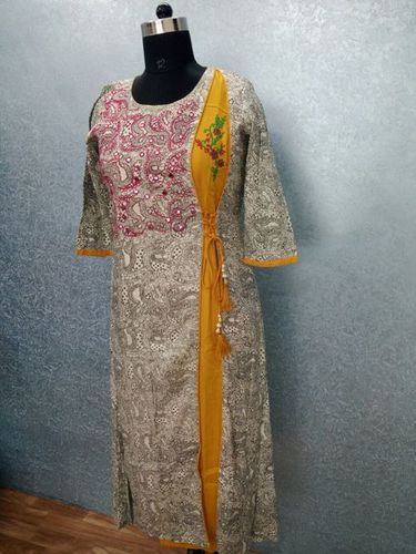 Printed Embroidered Kurti