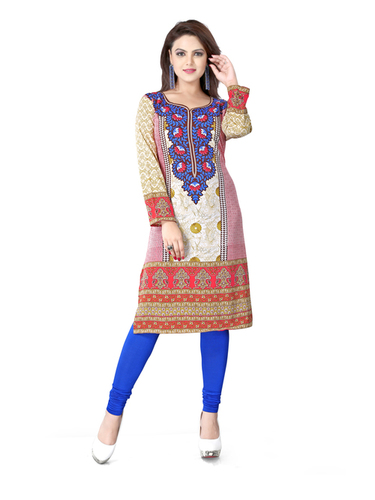 Multicolor Amazing Printed Crepe Kurti