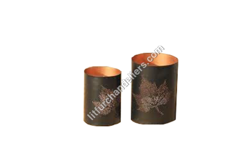 Brown And Orange Candle Holder