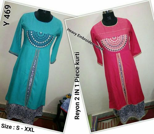 Double Printed Rayon Kurti