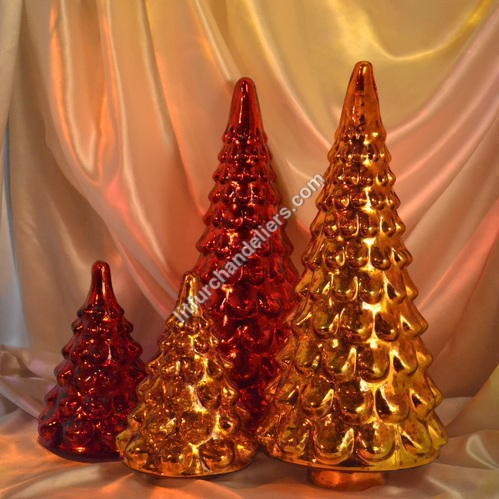 Golden And Red Crystal Christmas Tree