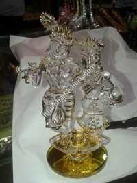 White Radha Krishna Crystal Statues