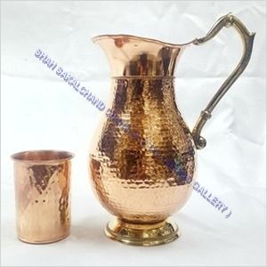 Copper Jug and Glass Set