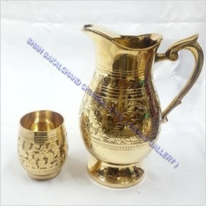 Brass Jug And Glass Set