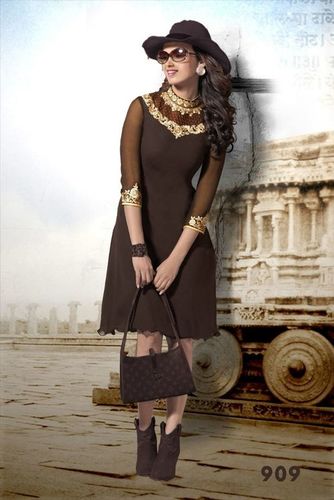 Brown Georgette Kurti