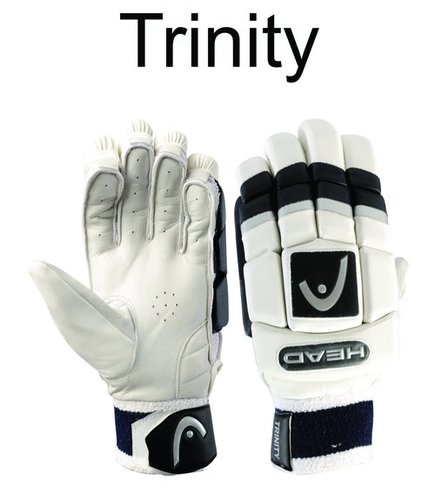 Trinity Batting Gloves - Leather Synthetic, Multiple Sizes, White | Superior Grip, Comfortable Fit, Enhanced Protection