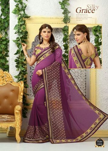 Fancy Designer Exclusive Latest Georgette Saree