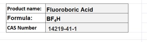 Fluoroboric Acid
