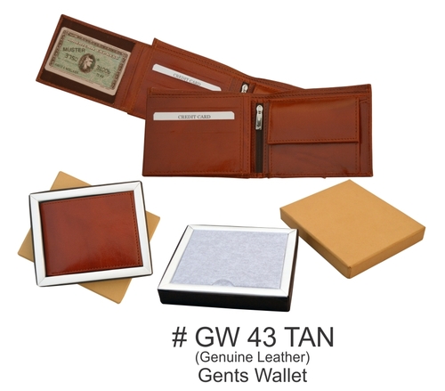 Tan Genuine Leather Men'S Wallet