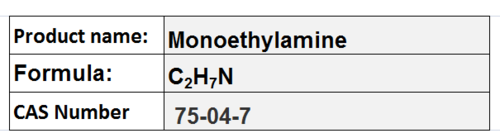 Monoethylamine - Colorless Gas, CAS 75-04-7, CâHâN | Strong Base, Versatile Reagent, Industrial Uses, Organic Synthesis
