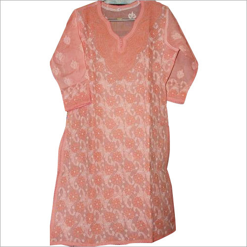 Embroidery Chikan Dress