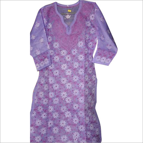 Purple Chikan Dress