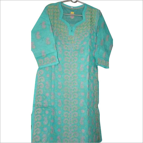 Full Embroidery Chikan Dress