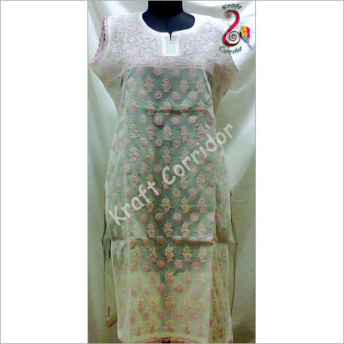 Light Pink Chikan Kurti