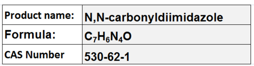 N,N-Carbonyldiimidazole - White Crystalline Solid, Formula C7H6N4O, Purity >98% | Peptide Synthesis, Amino Acid Coupling, Organic Synthesis Reagent