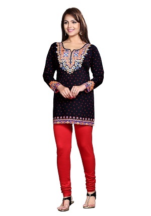 Black Plus Size Crape Kurti