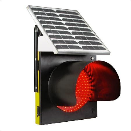 Solar Traffic Blinker - 300mm Dimensions, Red Light Color | Ideal for Sight Work in Progress