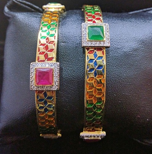 Multi Mina Color Bangles - Alloy, 120 Grams | Elegant Design, Beautifully Carved, Long Lasting Shine