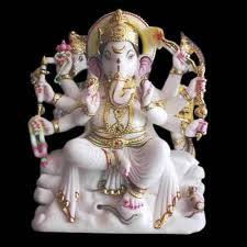 Marble 8 Hands Ganpati Ji Moorti