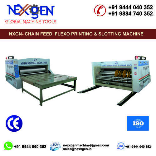 CHAIN FEED FLEXO PRINTING AND SLOTTING MACHINE