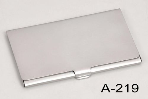 Promotional Metal Card Holder - Metal, Medium Size, Silver Color | Handy Square Design for Keeping Visiting Cards
