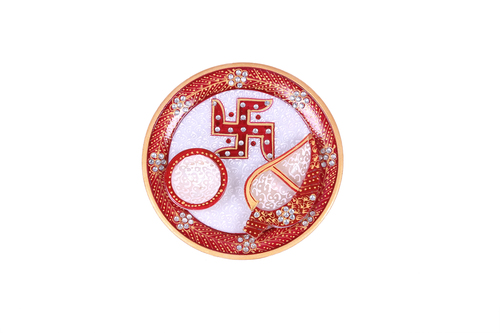 Unique Marble Pooja Thali 6"