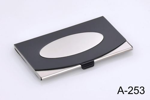 Metal Business Card Holder - Metal, Medium Size, Black and Silver | Handy Square Design to Keep Visiting Cards Organized